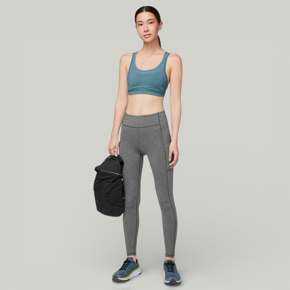 LULULEMON Leggings Women Size 6 Small Heathered Gray Speed Up Midrise Tights